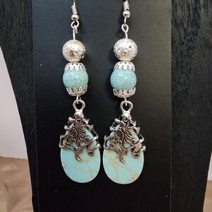 BrazenSoul Turquoise Filigree Boho Drop Earr